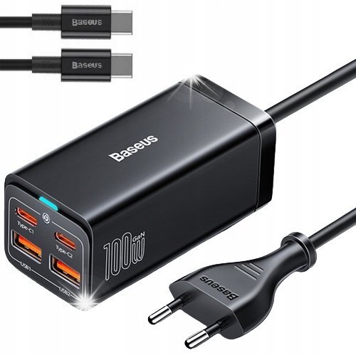 MOCNA ŁADOWARKA SIECIOWA BASEUS LISTWA ZASILAJĄCA 4x USB USB-C QC4 PD 100W