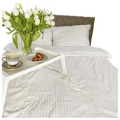 Pościel - Komplet Pościeli hotelowa adamaszkowa 200x220 biała zamek błyskawiczny gruba EKSKLUZYWNA - miniaturka - grafika 1