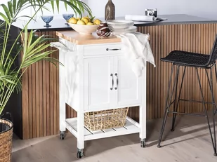 Beliani Wózek kuchenny biały SIENA - Wózki kuchenne - miniaturka - grafika 1