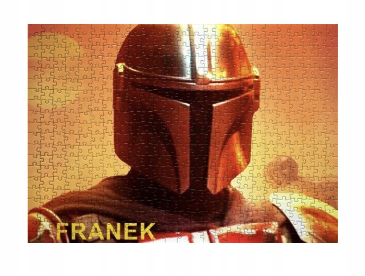 Puzzle ŚWIĄTECZNE STAR WARS MANDALORIAN A3 252 el z Nadrukiem +IMIĘ Pudełko