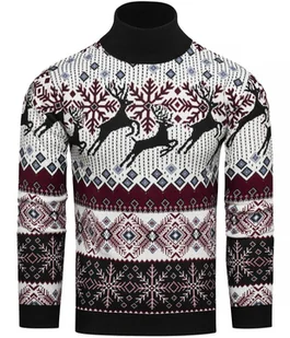 Sweter męski norweski z golfem Recea - Swetry męskie - miniaturka - grafika 1