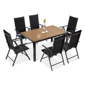 Meble ogrodowe - Zestaw mebli ogrodowych SYDNEY Dark grey / Teak - miniaturka - grafika 1