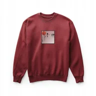 Bluzy męskie - Bordowy Bluza z Haftem „Czerwone Słońce i Bambus” Premium XL - miniaturka - grafika 1