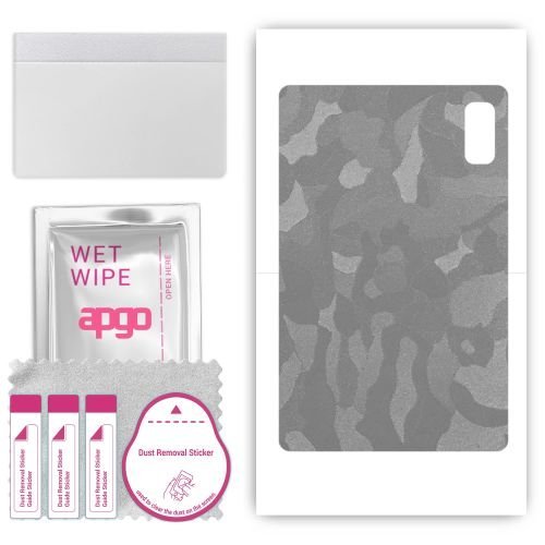 folia naklejka skórka strukturalna na TYŁ do HTC A103 Plus - Moro Camo Srebrny - apgo SKINS