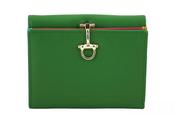 Portfele - Elegancki portfel ze złotym zapięciem - Zielony - Barberini's - miniaturka - grafika 1