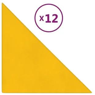 Panele ścienne, 12 szt., żółte, 30x30 cm, aksamit, 1,08 m² 8720287075271 - Panele ścienne i boazeria - miniaturka - grafika 3