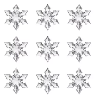 Kryształki 9 szt. przezroczyste bombki choinkowe śnieżynki - Bombki - miniaturka - grafika 1