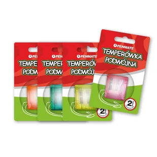 PENMATE, temperówka podwójna sp-106 penmate na blistrze 1 szt. mix - Temperówki - miniaturka - grafika 1