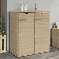 Pozostałe meble ogrodowe - Szafa ogrodowa vidaXL Szafka ogrodowa, beżowa, 105x55x113 cm, polirattan - miniaturka - grafika 1