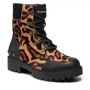 Desigual Botki Shoes Biker Leopard 21WSTL02 6007 - Botki damskie - miniaturka - grafika 1