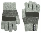 Rękawiczki dla dzieci - Zimowe rękawiczki dziecięce w prążek Maroon rk23372-1 - miniaturka - grafika 1