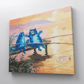 Malowanie po numerach - Wędkujące koty - Irina Zeniuk - malowanie po numerach 50x40 - miniaturka - grafika 1
