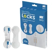 Zabezpieczenia dla dzieci - 10x ZABEZPIECZENIA SZAF SZUFLAD BLOKADA ZATRZASK - miniaturka - grafika 1