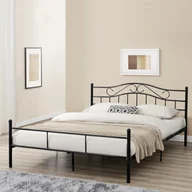 Łóżka - Łóżko metalowe 140x200cm czarne Rama łóżka łóżko podwójne + stelaż listwowy [en.casa] - miniaturka - grafika 1