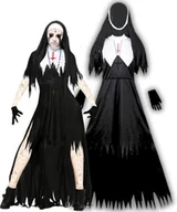 Stroje karnawałowe - Strój Kostium Zakonnicy Przebranie Siostra Zakonna Na Halloween Xs / S 164 / 170 - miniaturka - grafika 1