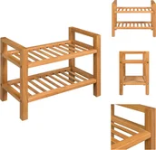 Szafki na buty - vidaXL Stojak na buty z 2 półkami 50x27x40 cm lity dąb - Stojaki i szafki na buty - miniaturka - grafika 1