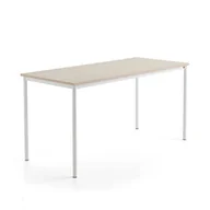 Meble do szkół i przedszkoli - Stół SONITUS PLUS, 1800x800x900 mm, laminat HPL jesion, redukcja hałasu, biały - miniaturka - grafika 1