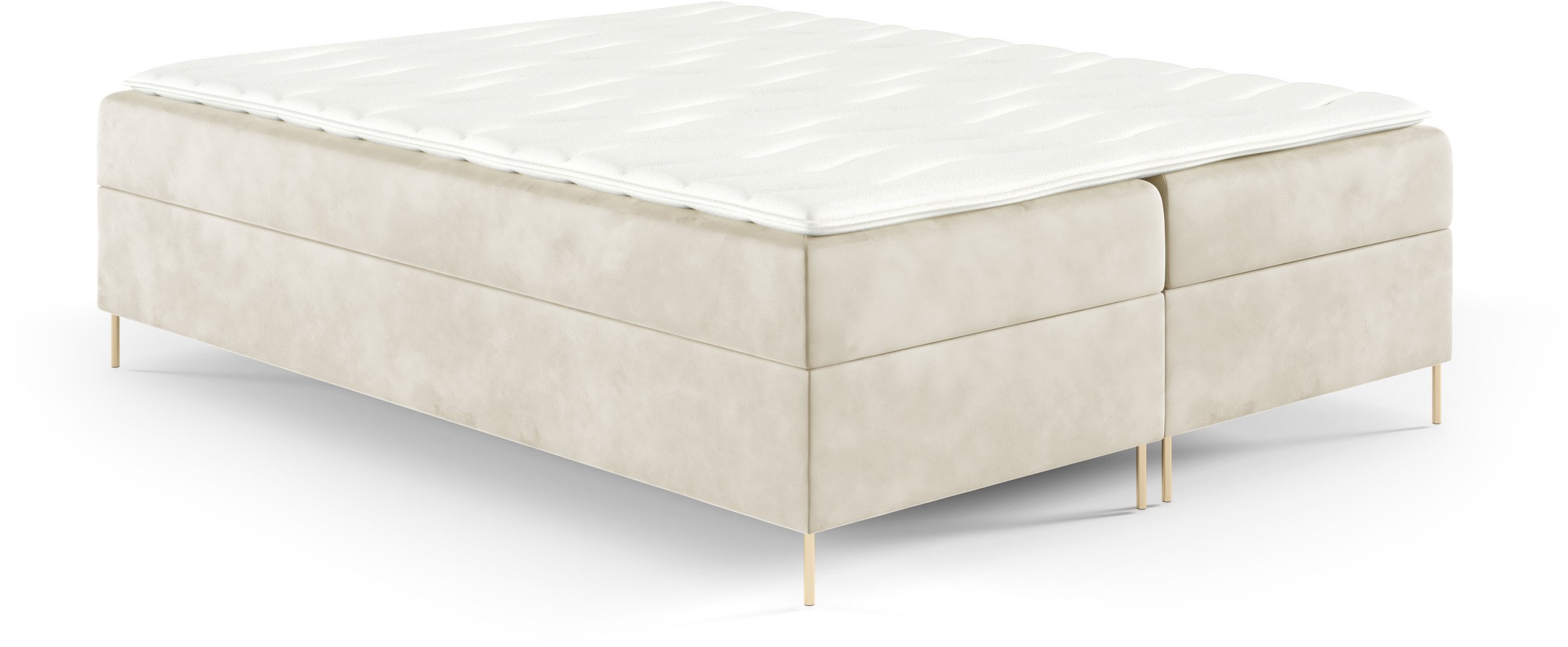 Łóżko kontynentalne Box 140x200 z nogami bez zagłówka riviera 21