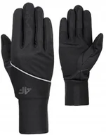 Rękawiczki - 4F CIENKIE OCIEPLANE RÄKAWICZKI SOFTSHELLOWE DOTYK / rozm L - miniaturka - grafika 1