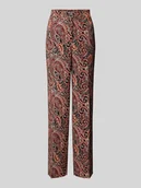 Spodnie damskie - Spodnie szerokie o kroju regular fit z guzikiem z imitacji rogu model ‘MABLE MAVITA’ - miniaturka - grafika 1