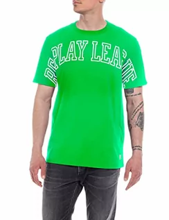 Koszulki męskie - Replay T-shirt męski, Real Green 630, L - grafika 1