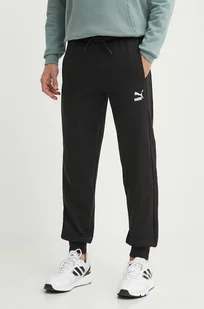 Puma spodnie dresowe T7 kolor czarny gładkie 624329 - Spodnie męskie - miniaturka - grafika 1