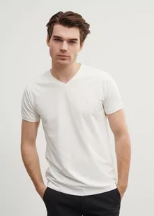 Biały basic T-shirt męski z logo - Koszulki męskie - miniaturka - grafika 1