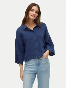 Vero Moda Koszula Natali 10279685 Granatowy Standard Fit - Koszule damskie - miniaturka - grafika 1