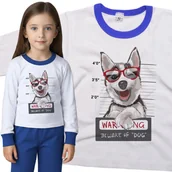 Piżamy dla dziewczynek - Piżama dziecięca Uwaga Zły Pies Husky 86/92 - VoloDonum - miniaturka - grafika 1