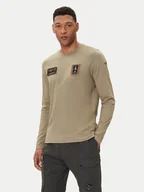 Koszulki męskie - Aeronautica Militare Longsleeve 252TS2488UJ00710 Khaki Regular Fit - miniaturka - grafika 1