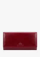 Portfele - Duża portmonetka ze skóry naturalnej czerwona - miniaturka - grafika 1
