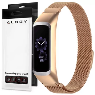 Bransoleta Milanese pasek Alogy stal nierdzewna do Samsung Galaxy Fit 2 SM-R220 Złota - Akcesoria do smartwatchy - miniaturka - grafika 1