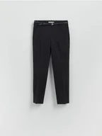 Spodnie damskie - Reserved - Spodnie cygaretki z paskiem - czarny - miniaturka - grafika 1