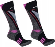 Skarpety termoaktywne - Brubeck BSN002/W Skarpety damskie Snow Force Light szary/różowy M/39-41 - miniaturka - grafika 1