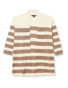 VERO MODA CURVE VMCPHILINE LS otwarty kardigan GA Boo, Brzoza/paski: w. brązowa soczewica, XL - Swetry damskie - miniaturka - grafika 1