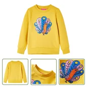 Bluzy dla dziewczynek - Bluza dziecięca - ciemna ochra - 140 - Bluza Dziecięca - miniaturka - grafika 1