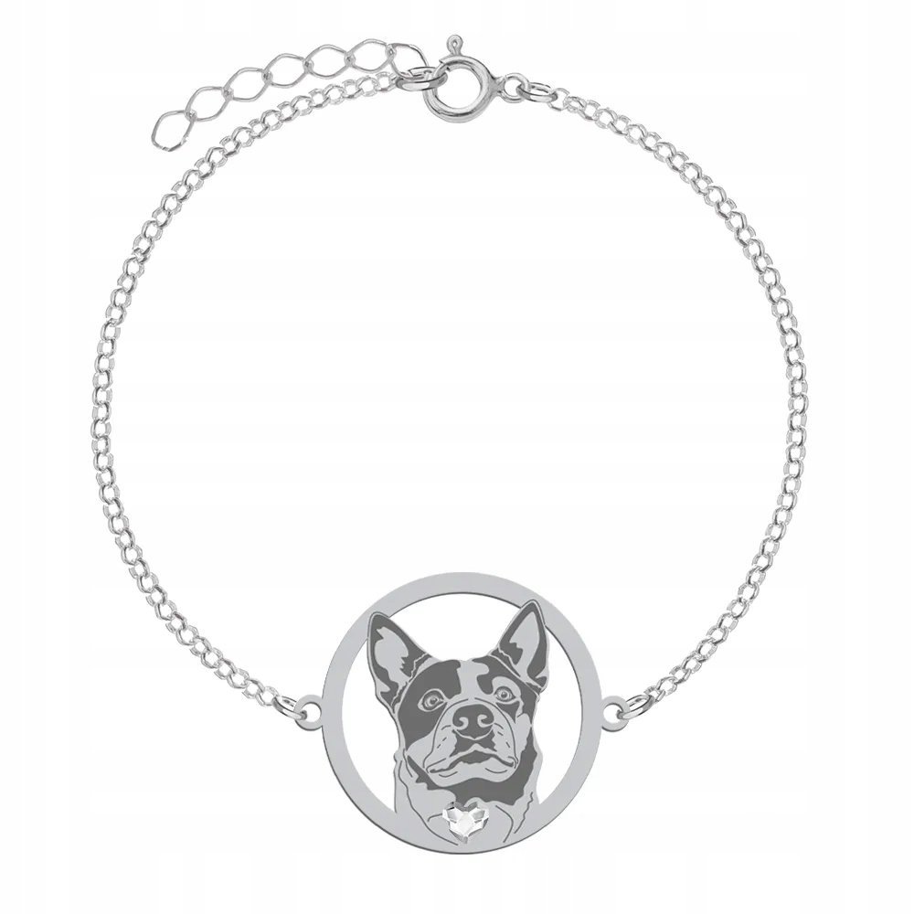 Bransoletka Srebrna Australian Cattle Dog 925 Prezent Biżuteria GRAWER