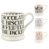 Herbata - Emma Bridgewater Kubek ceramiczny 300ml - duży spersonalizowany kubek, pomysł na prezent dla mężczyzn i kobiet, oryginalny ręcznie malowany kubek do kawy, herbaty, cappuccino - herbata i kawa, czarny - miniaturka - grafika 1