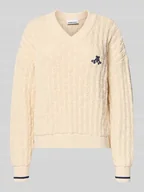 Swetry damskie - Sweter o luźnym kroju z dzianiny z czystej bawełny model ‘CAARLAS STRUCTURE’ - miniaturka - grafika 1