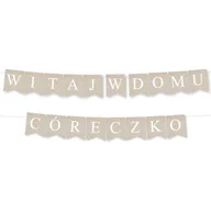 Dekoracje sali - BANER napis Witaj w Domu Córeczko - Kraft Girlanda - miniaturka - grafika 1