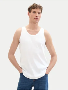 Tom Tailor Denim Tank top 1042035 Biały Regular Fit - Koszulki męskie - miniaturka - grafika 1
