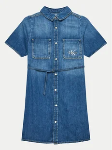 Calvin Klein Jeans Sukienka jeansowa IG0IG02578 Niebieski Regular Fit - Sukienki i spódniczki dla dziewczynek - miniaturka - grafika 1