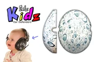 Zabezpieczenia dla dzieci - Wymienne nakładki na słuchawki ochronne, Edz Kidz - krople wody - miniaturka - grafika 1