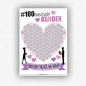 Dewocjonalia - Plakat zdrapka dla par 100 naszych randek. Plakat - w tubie - miniaturka - grafika 1