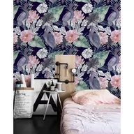 Tapety - Flizelinowa fototapeta Żurawie z kwiatami 416x254, Coloray - miniaturka - grafika 1