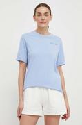 Koszulki sportowe damskie - Peak Performance t-shirt bawełniany damski kolor niebieski - miniaturka - grafika 1