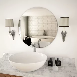 vidaXL Lustro ścienne, 60 cm, okrągłe, szklane - Lustra - miniaturka - grafika 1