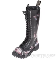 Botki męskie - glany STEEL - US / BLACK (20 dziurek)-44 - miniaturka - grafika 1