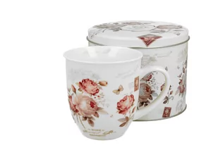 Kubek do kawy i herbaty porcelanowy z zaparzaczem DUO w puszce SECESJA 400 ml - Kubki - miniaturka - grafika 1