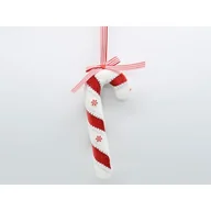 Ozdoby bożonarodzeniowe - Zawieszka laska styropianowa 7 x 17 cm biało-czerwony - miniaturka - grafika 1